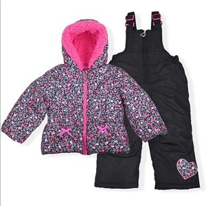Arctic Quest Toddler Puffer Ski Jacket and Snowbib Snowsuit Set